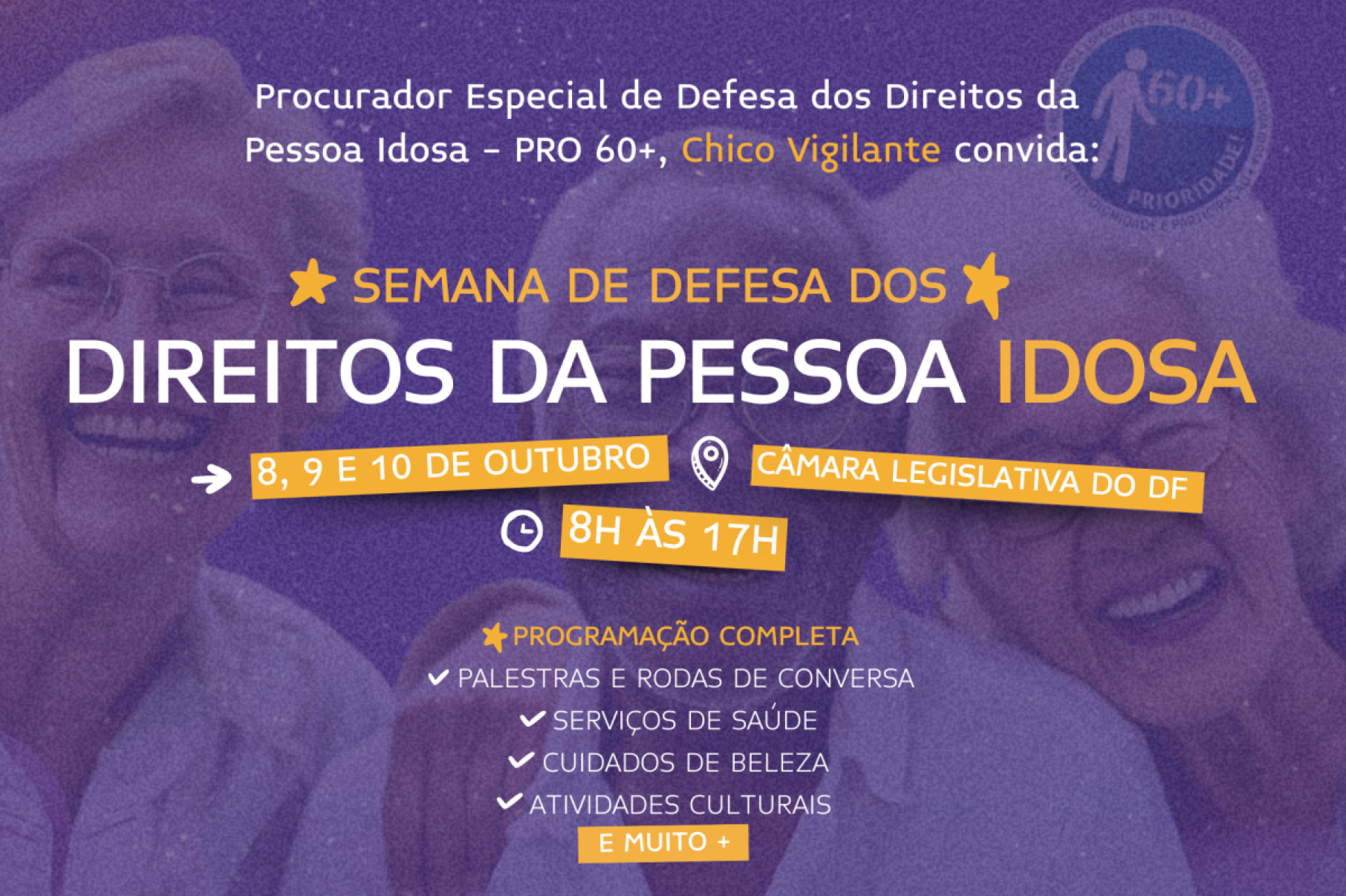 CLDF promove semana de atividades em alusão aos direitos da pessoa idosa