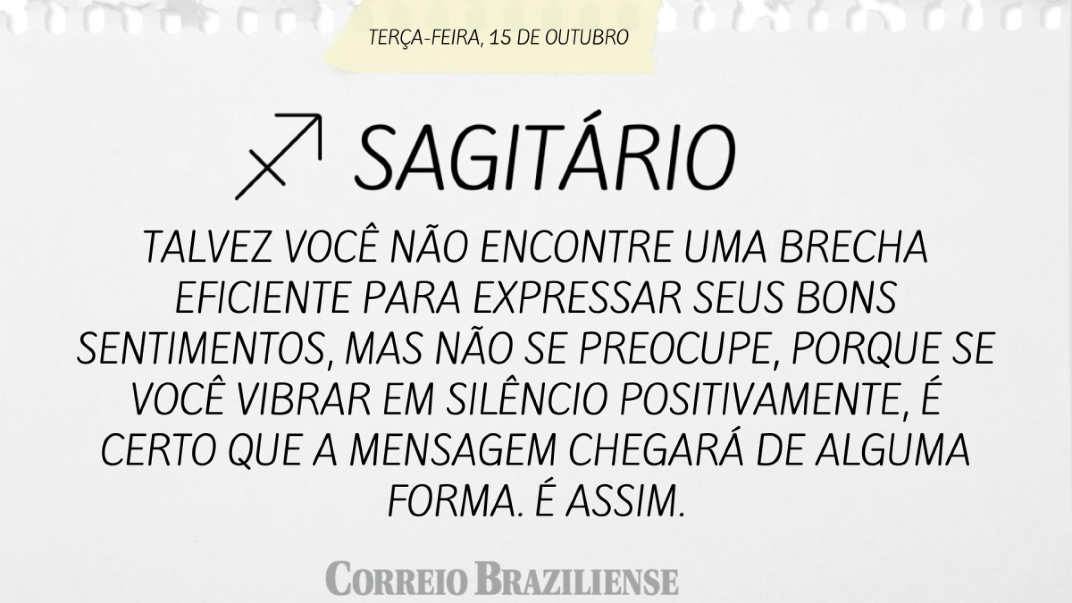 SAGITÁRIO (nascimento entre 22/11 a 21/12) 