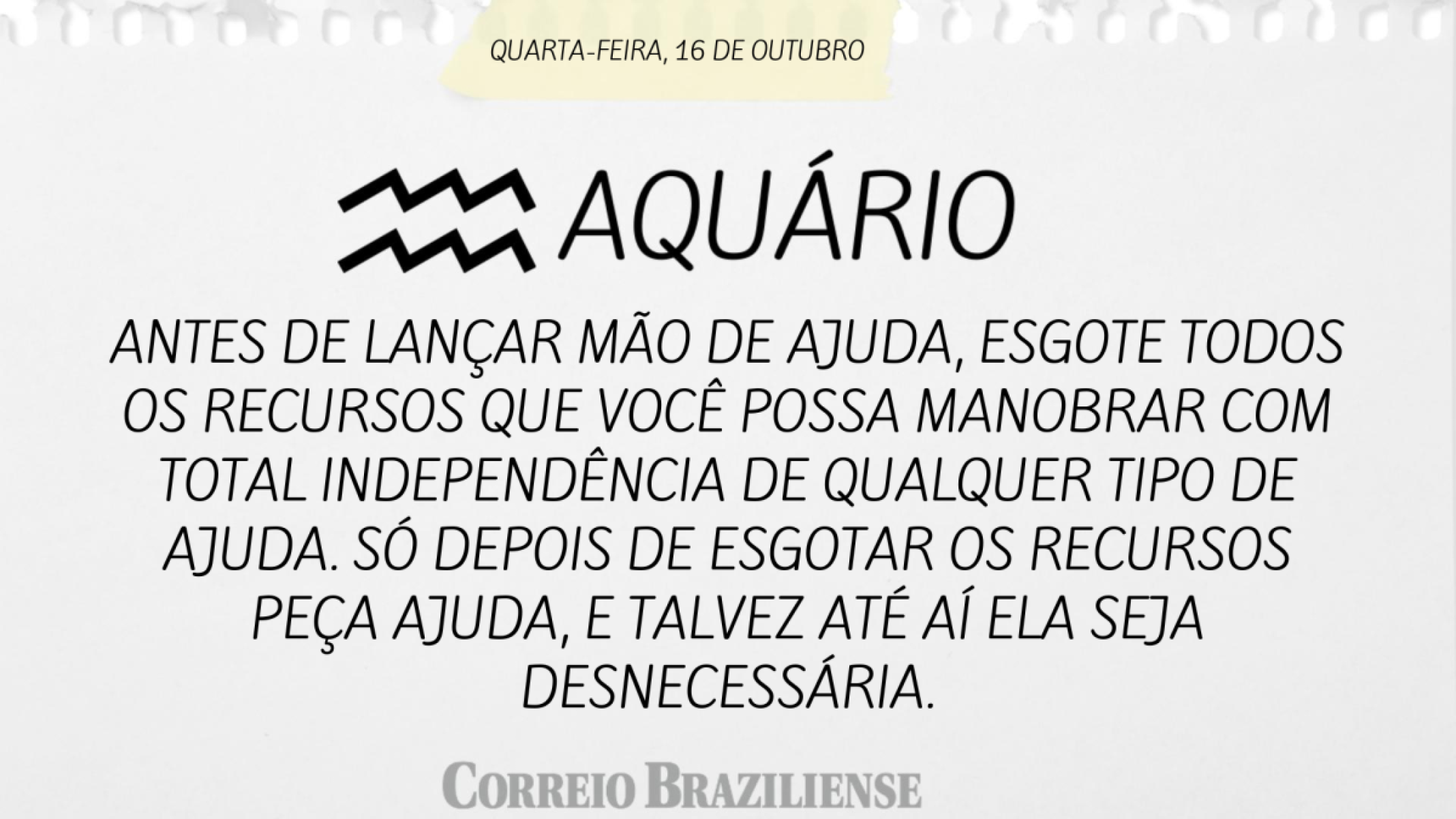 AQUÁRIO (nascimento entre 21/1 a 19/2) 