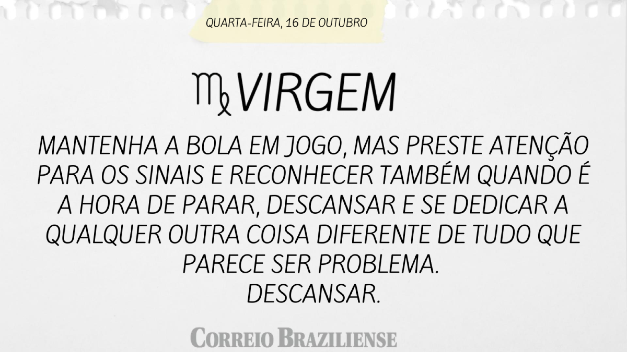 VIRGEM (nascimento entre 23/8 a 22/9) 