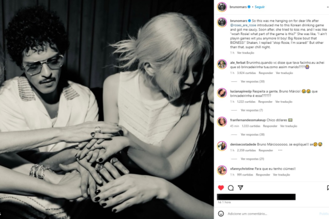 Publicação Bruno Mars com Rosé