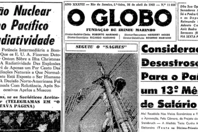 Ferroviários de Bauru (SP) em greve pela gratificação natalina -  (crédito: Acervo do Museu Ferroviário Regional de Bauru)