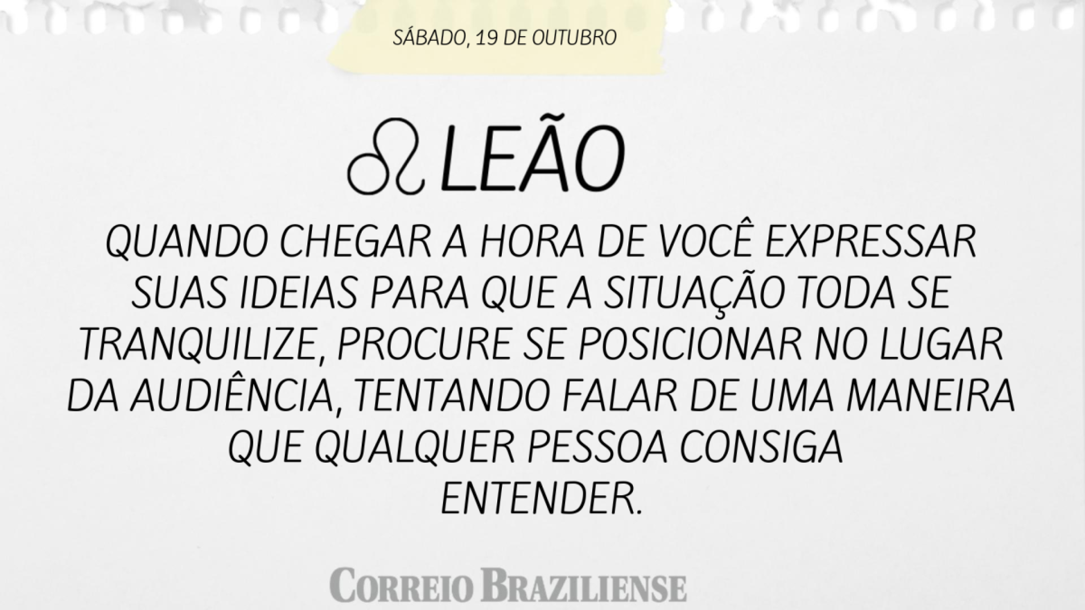 LEO (nascido entre 22/07 e 22/08) 