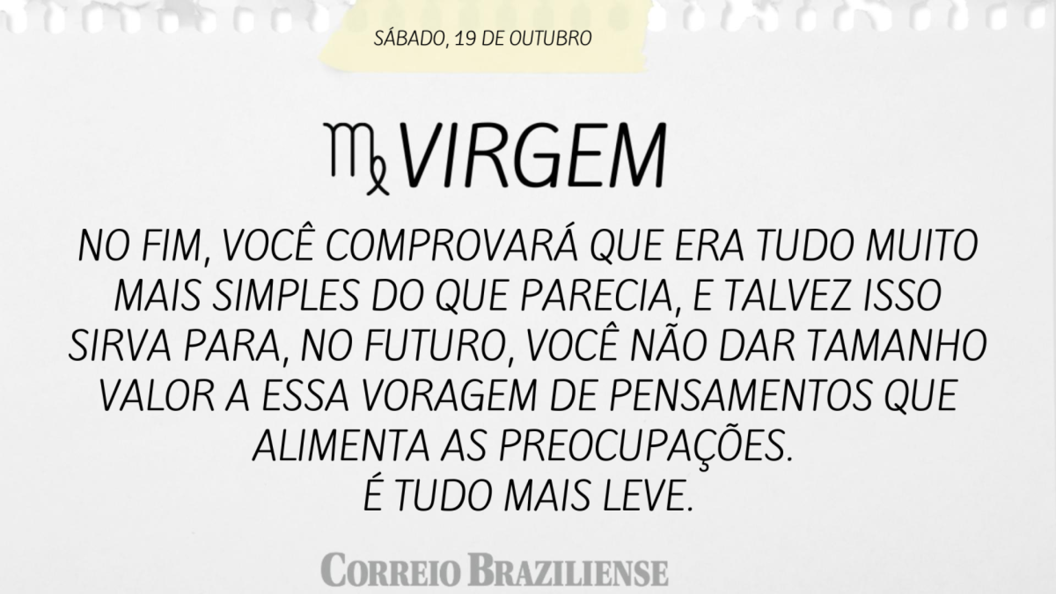 VIRGEM (nascimento entre 23/8 a 22/9) 