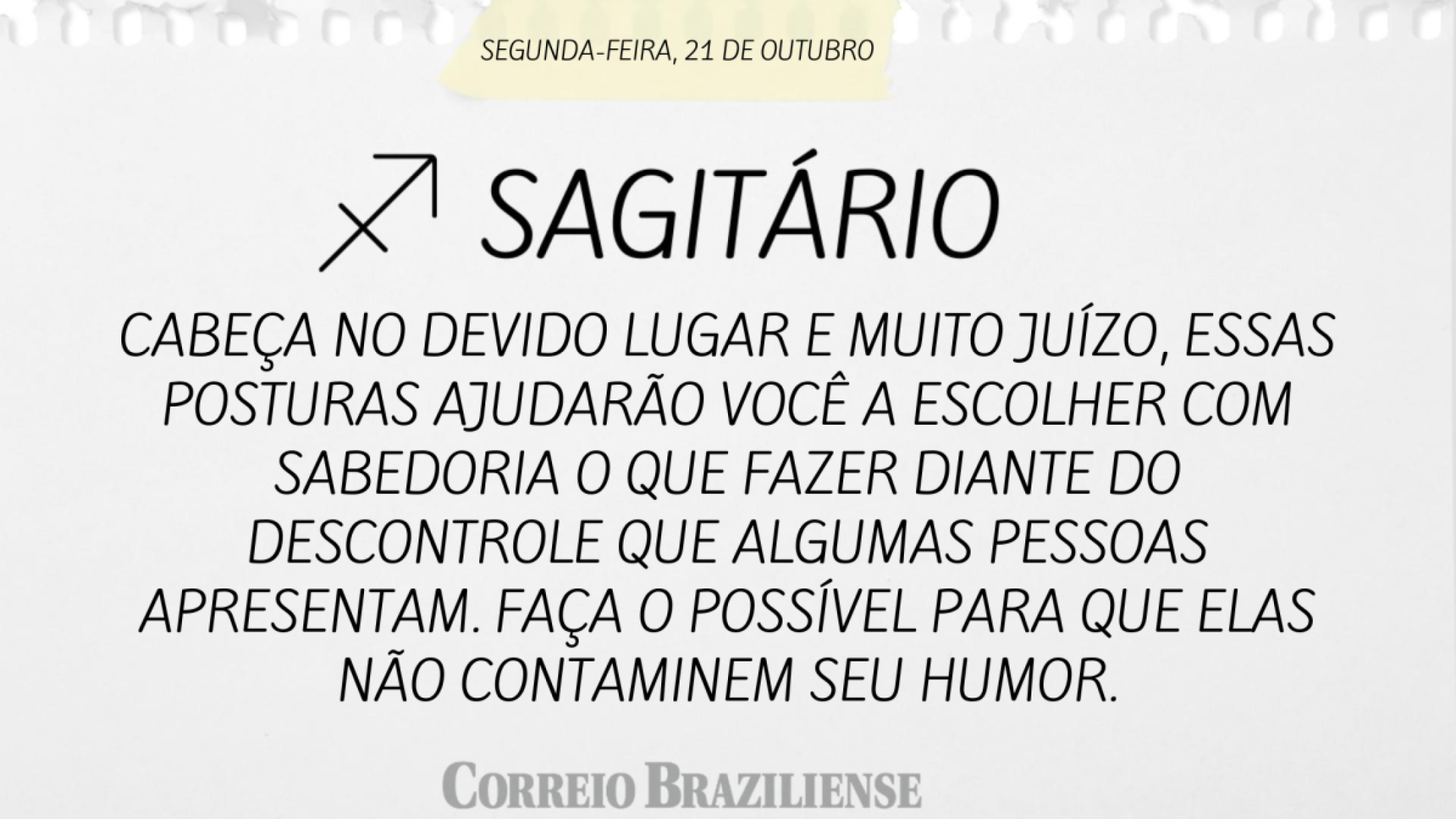 SAGITÁRIO (nascidos entre 22/11 e 21/12) 