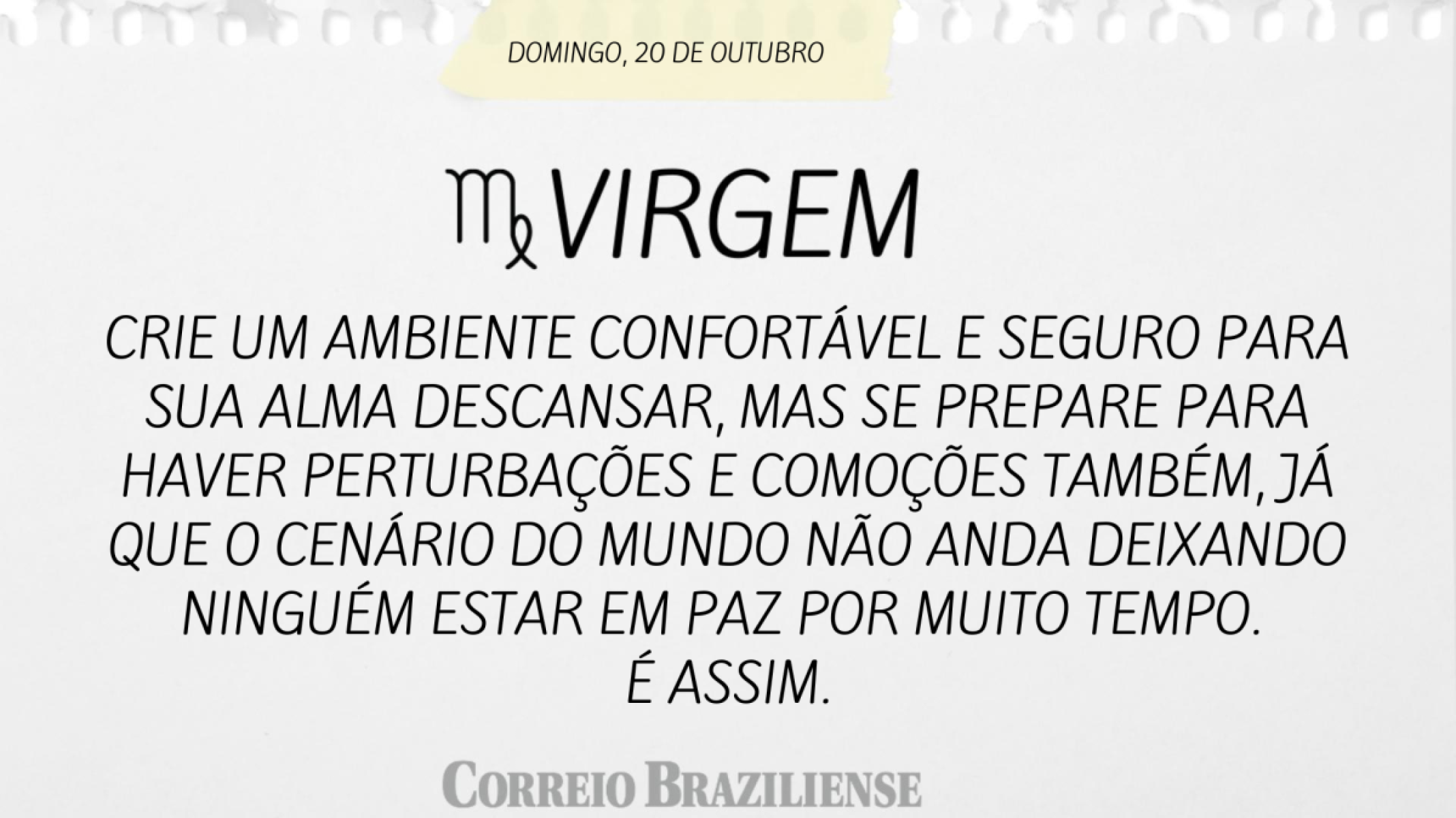 VIRGEM (nascimento entre 23/8 a 22/9) 