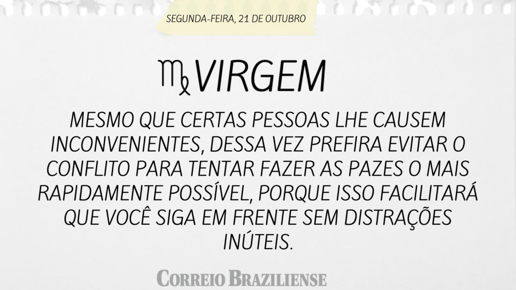 VIRGEM (nascimento entre 23/8 a 22/9) 