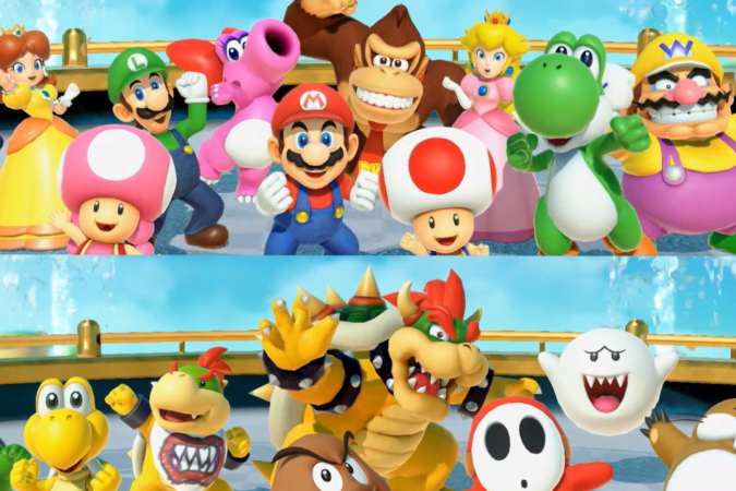 Com um elenco de 22 personagens, Mario e seus amigos, Bowser e seus asseclas, competem pelas estrelas nos tabuleiros.