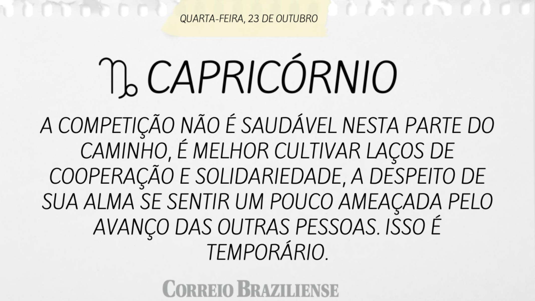 Capricórnio | 23 de outubro