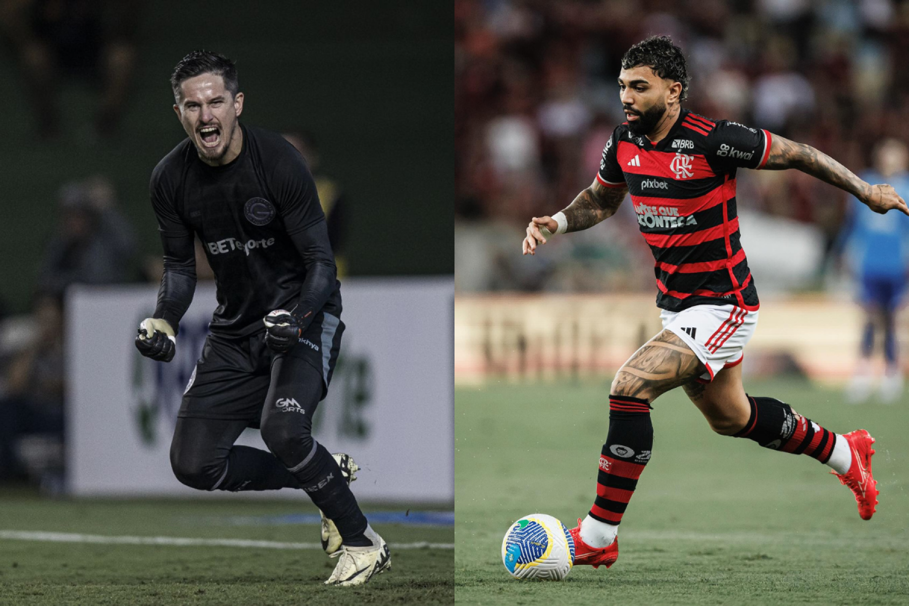 Tadeu x Gabigol: goleiro do Goiás e ídolo do Flamengo têm 4 gols no ano