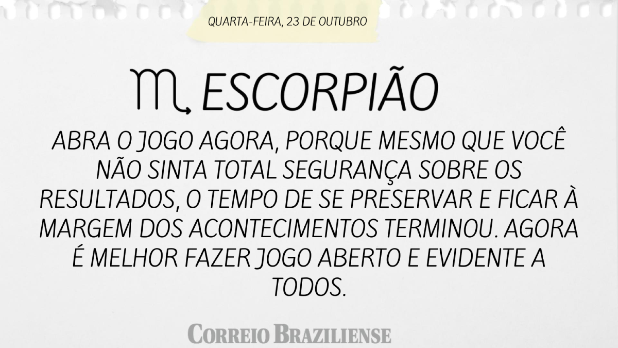 Escorpião | 23 de outubro