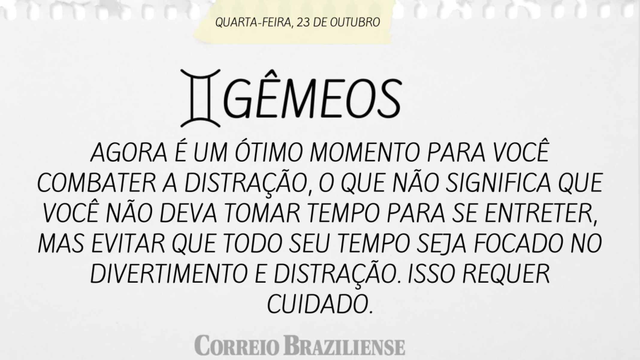 Gêmeos | 23 de outubro