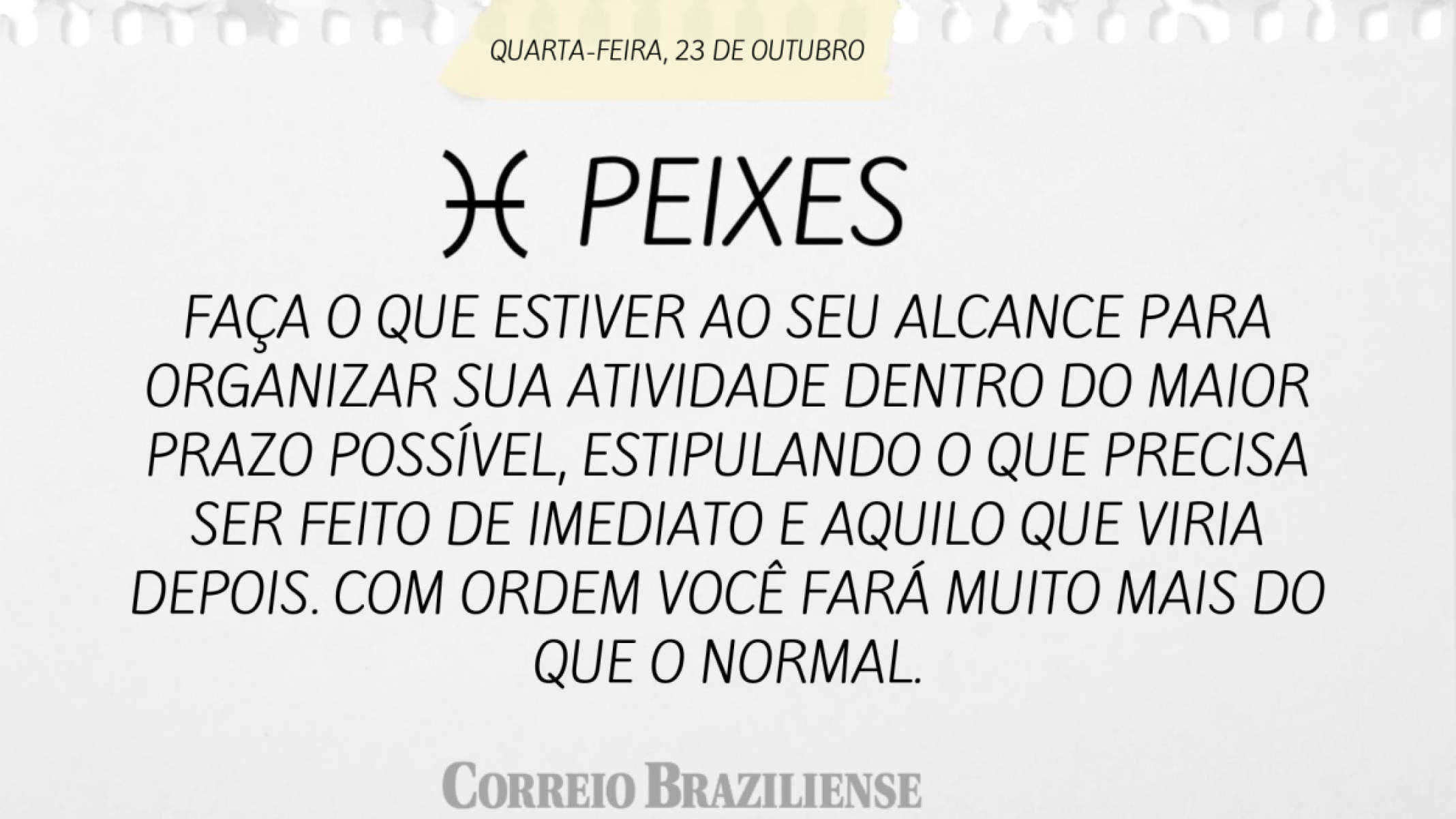 Peixes | 23 de outubro