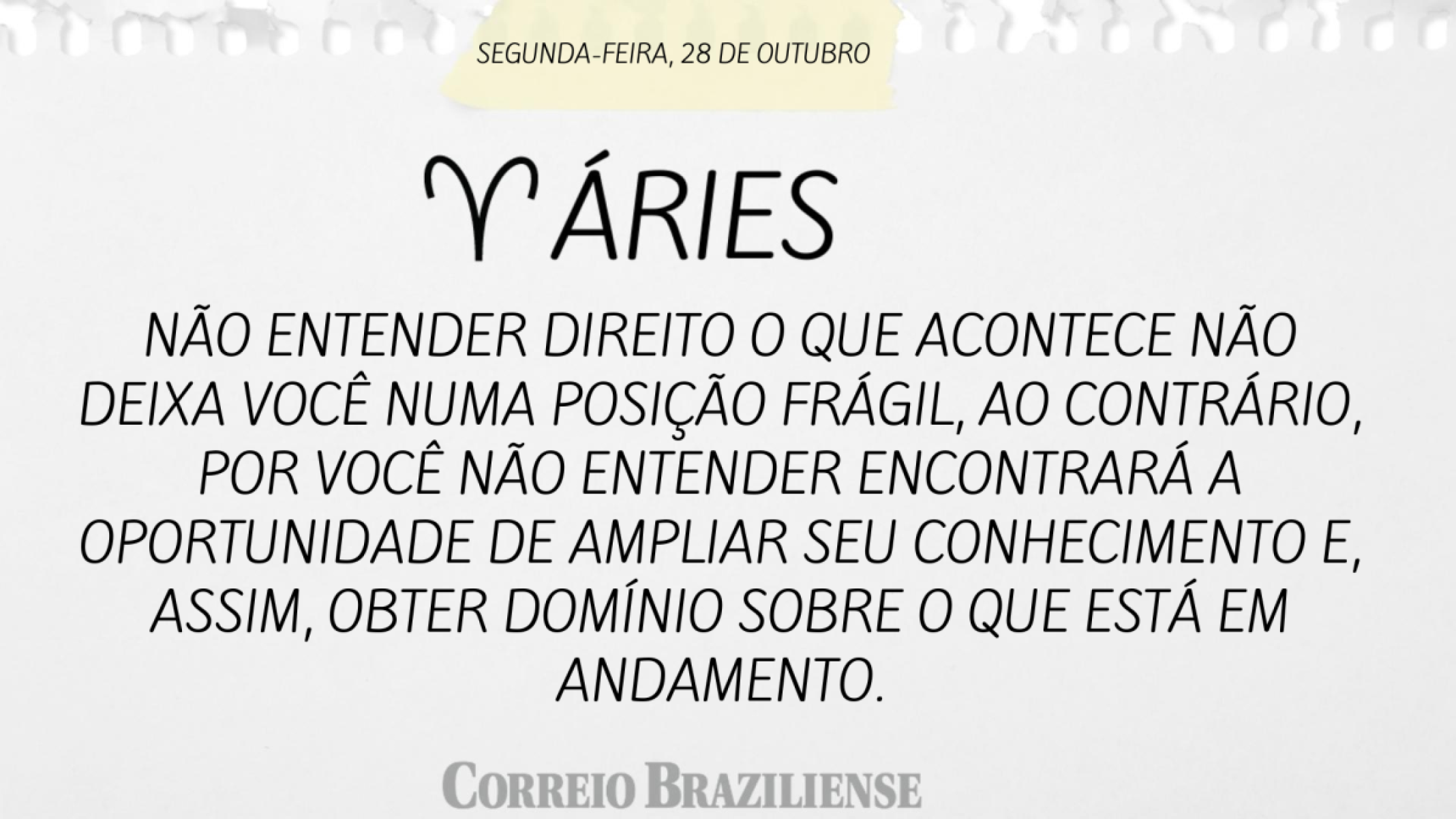 ÁRIES | 28 DE OUTUBRO