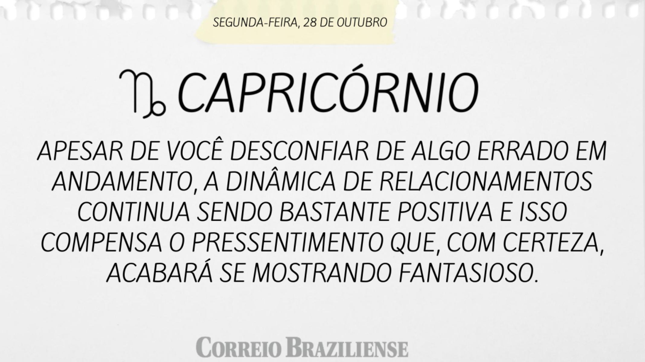 CAPRICÓRI | 28 DE OUTUBRO