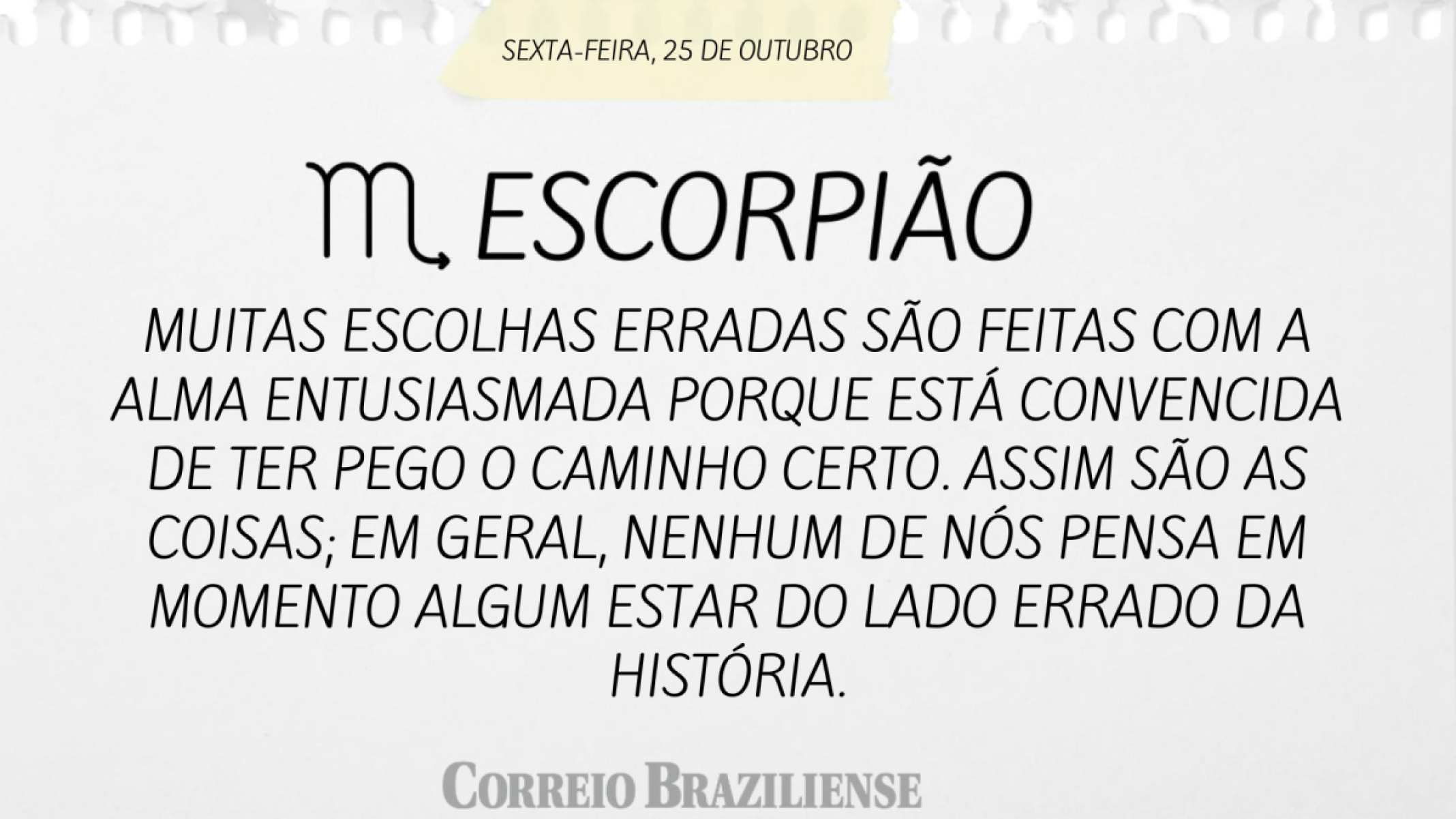 ESCORPIÃO | 25 DE OUTUBRO