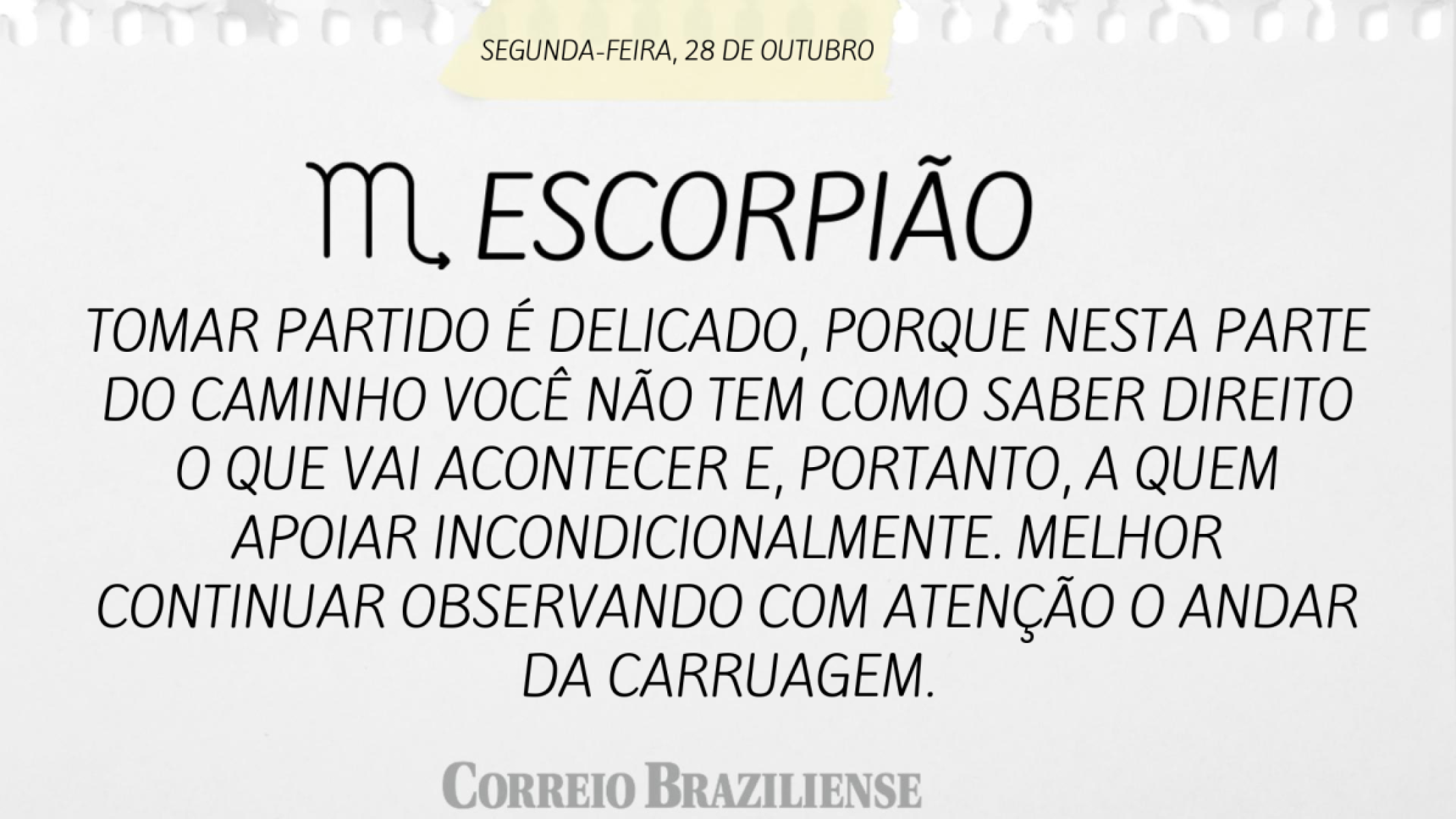 ESCORPIÃO | 28 DE OUTUBRO