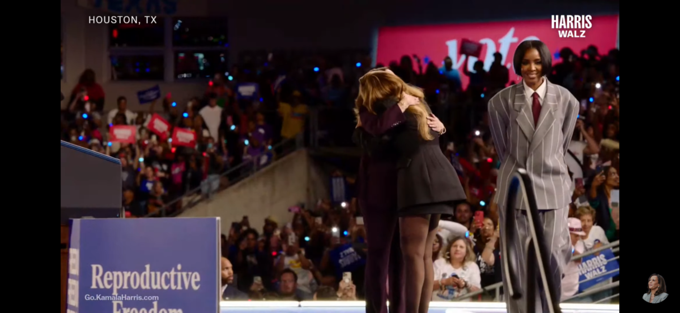 Beyoncé e Kamala estiveram juntas em evento de campanha em Houston, no Texas