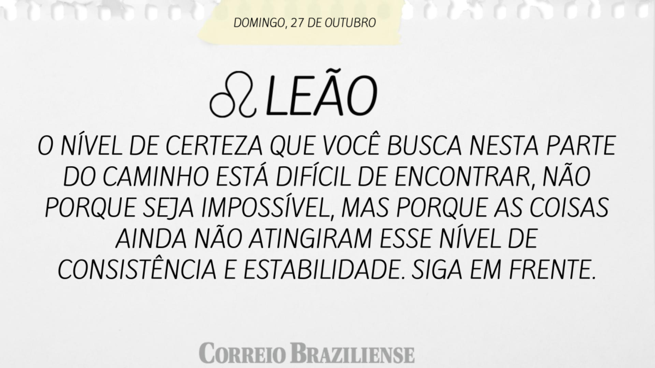 LEÃO | 27 DE OUTUBRO