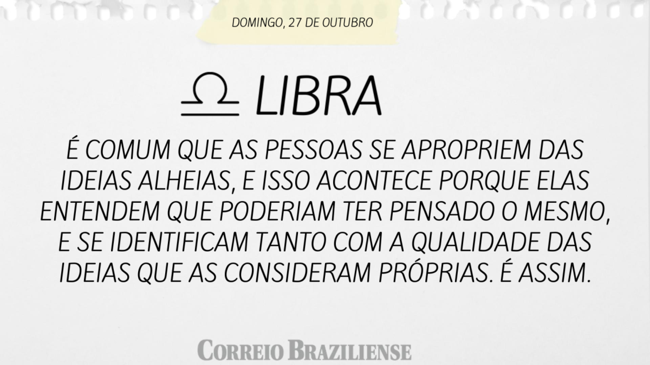 LIBRA  | 27 DE OUTUBRO