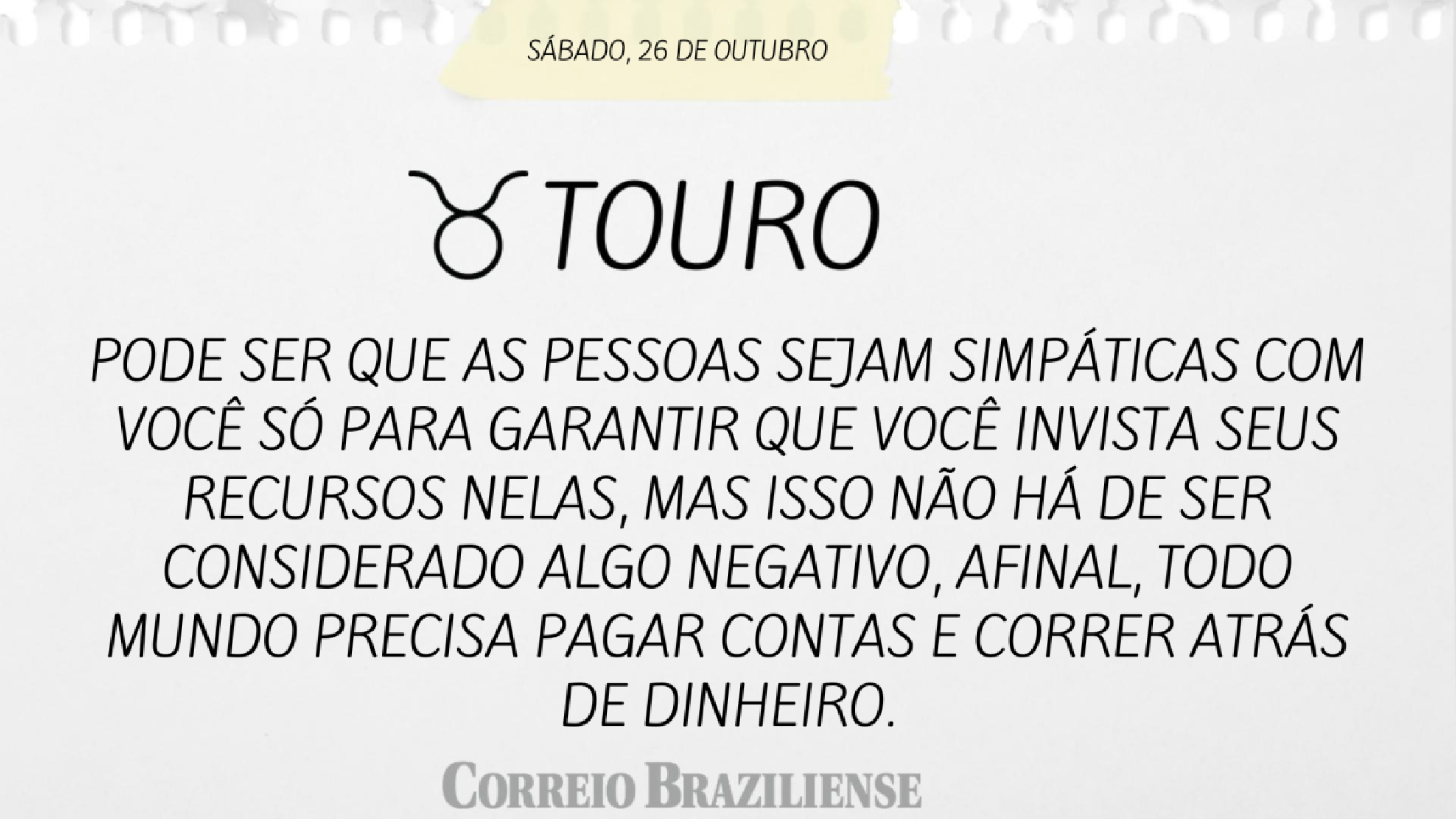 TOURO  | 26 DE OUTUBRO