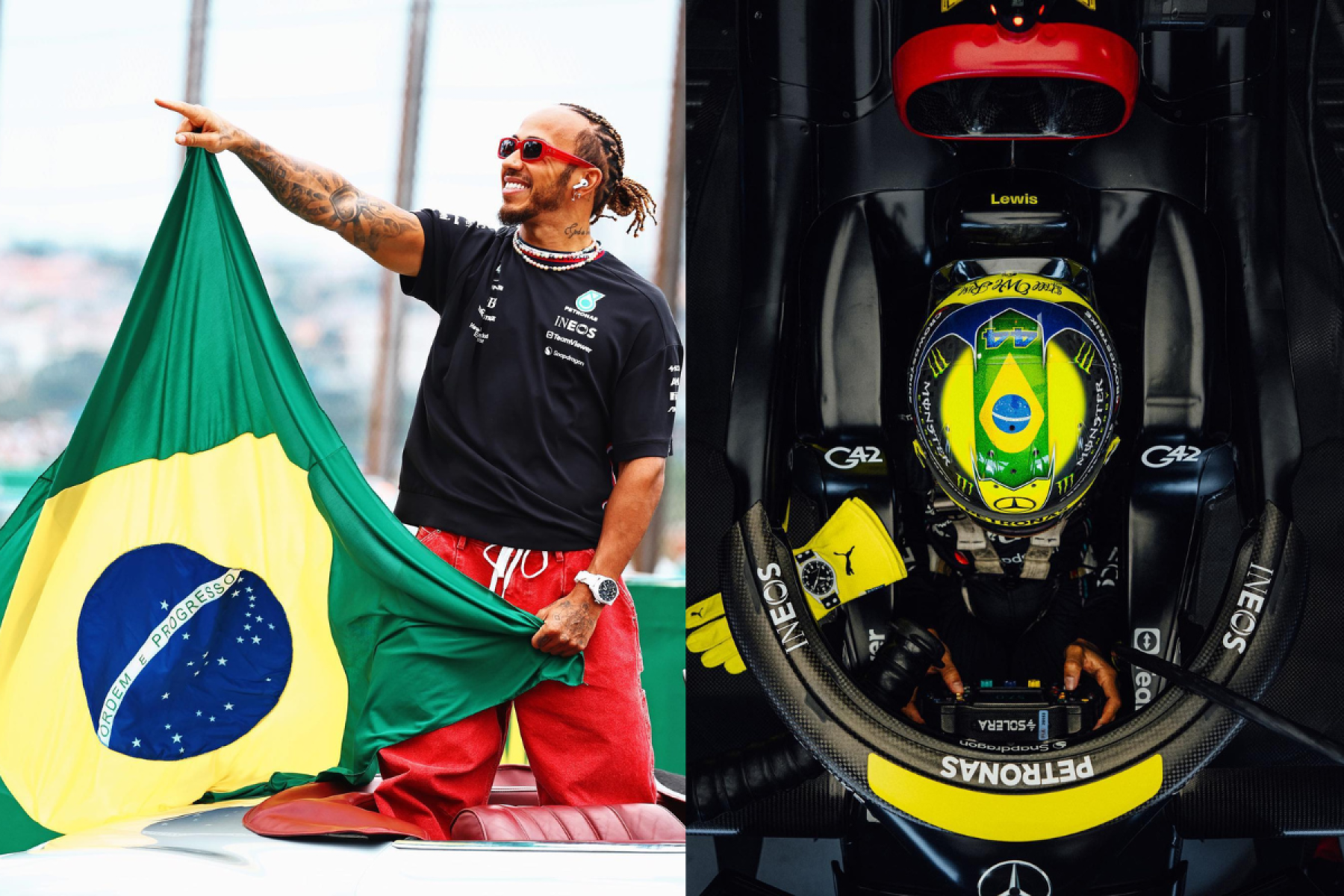 Lewis Hamilton volta ao Brasil e celebra em português: 