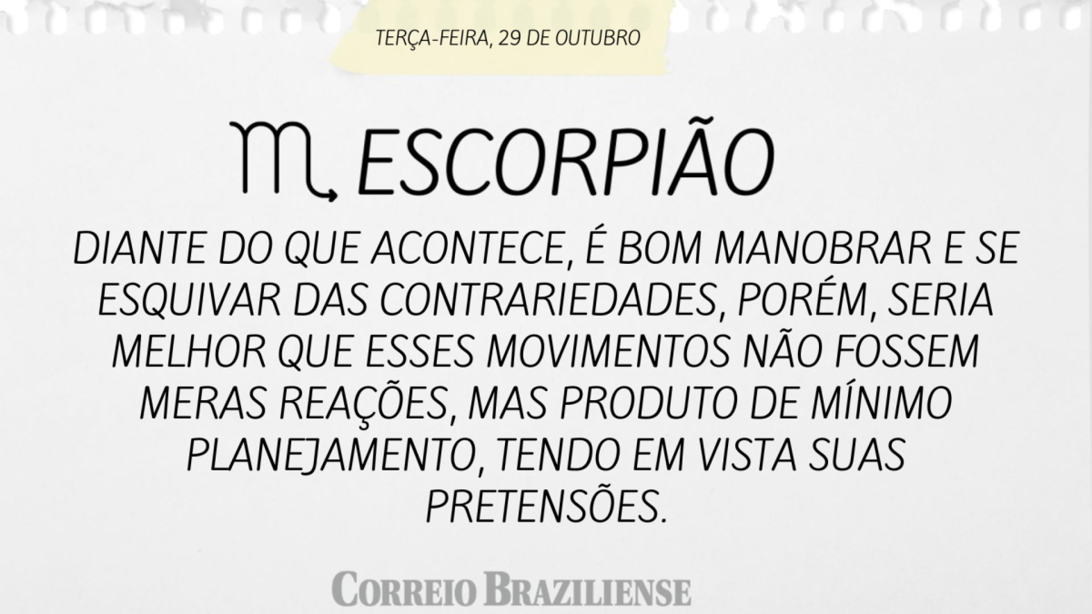 ESCORPIÃO | 29 DE OUTUBRO