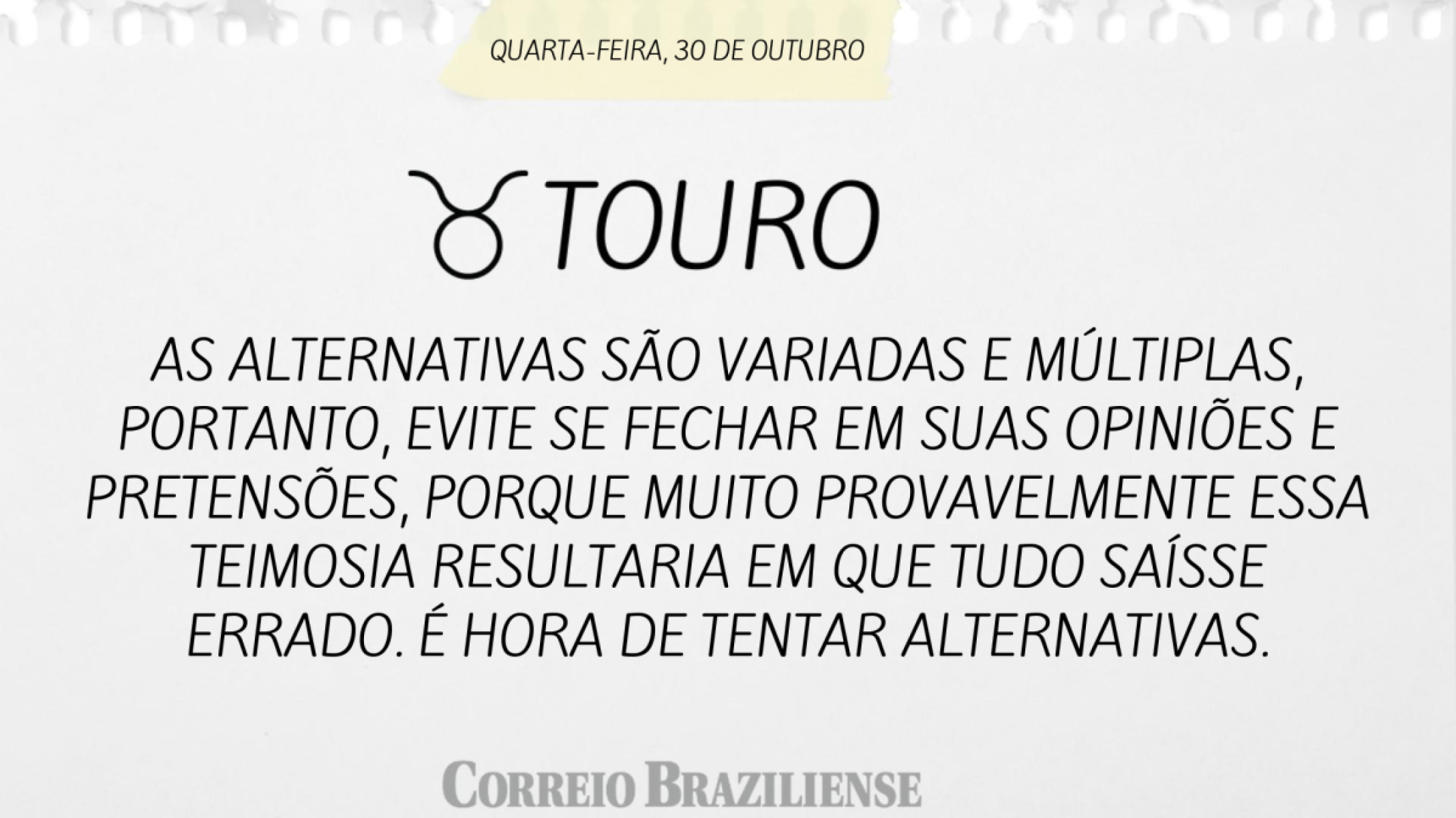 TOURO | 30 DE OUTUBRO