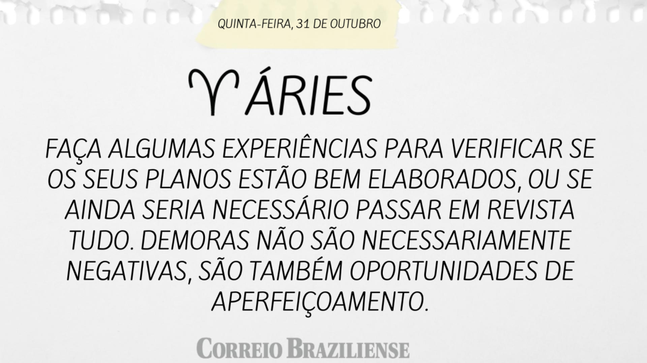 ÁRIES | 31 DE OUTUBRO