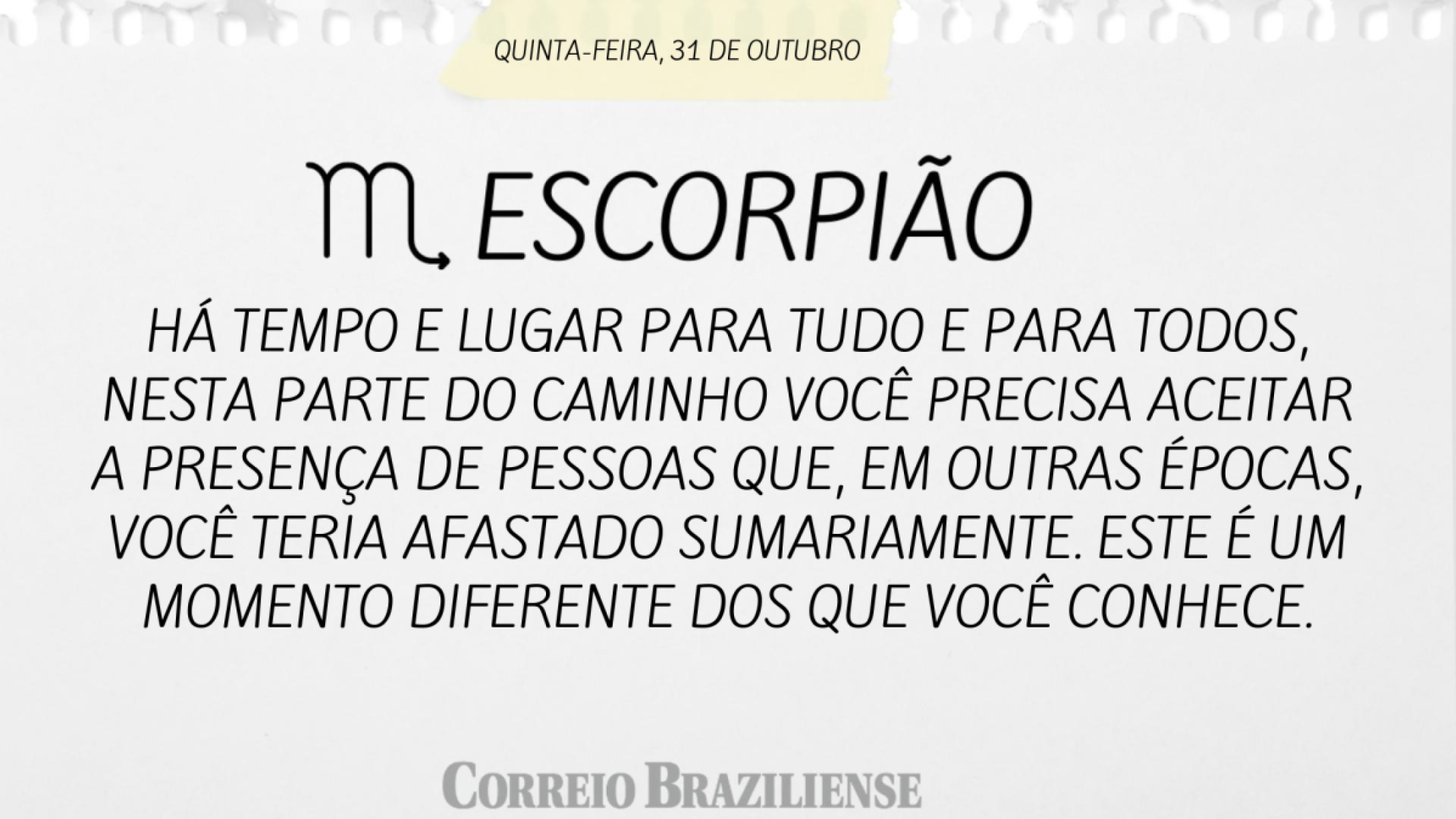 ESCORPIÃO | 31 DE OUTUBRO