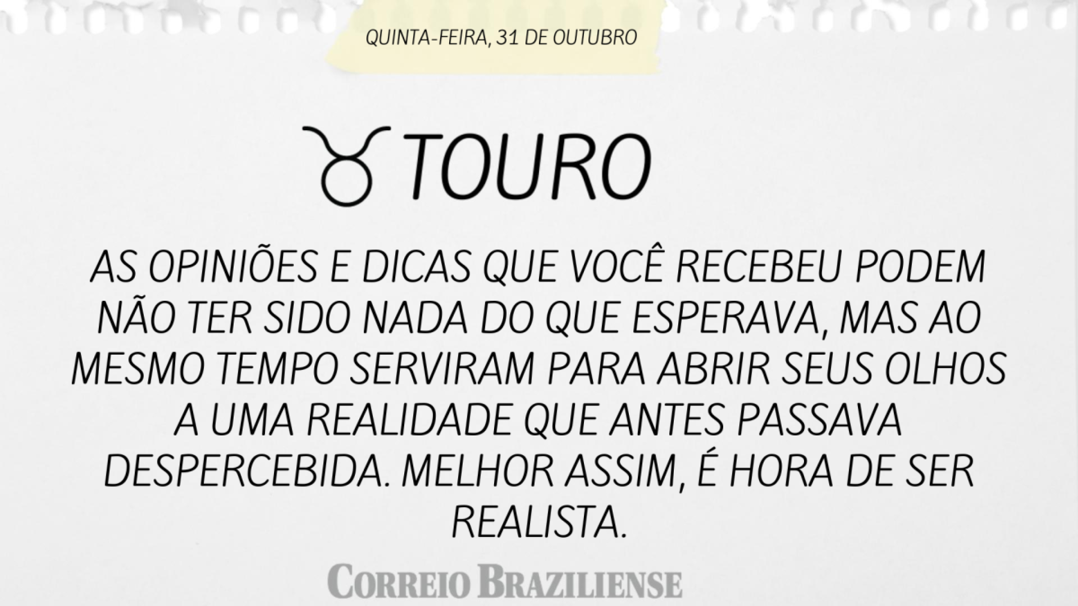 TOURO | 31 DE OUTUBRO