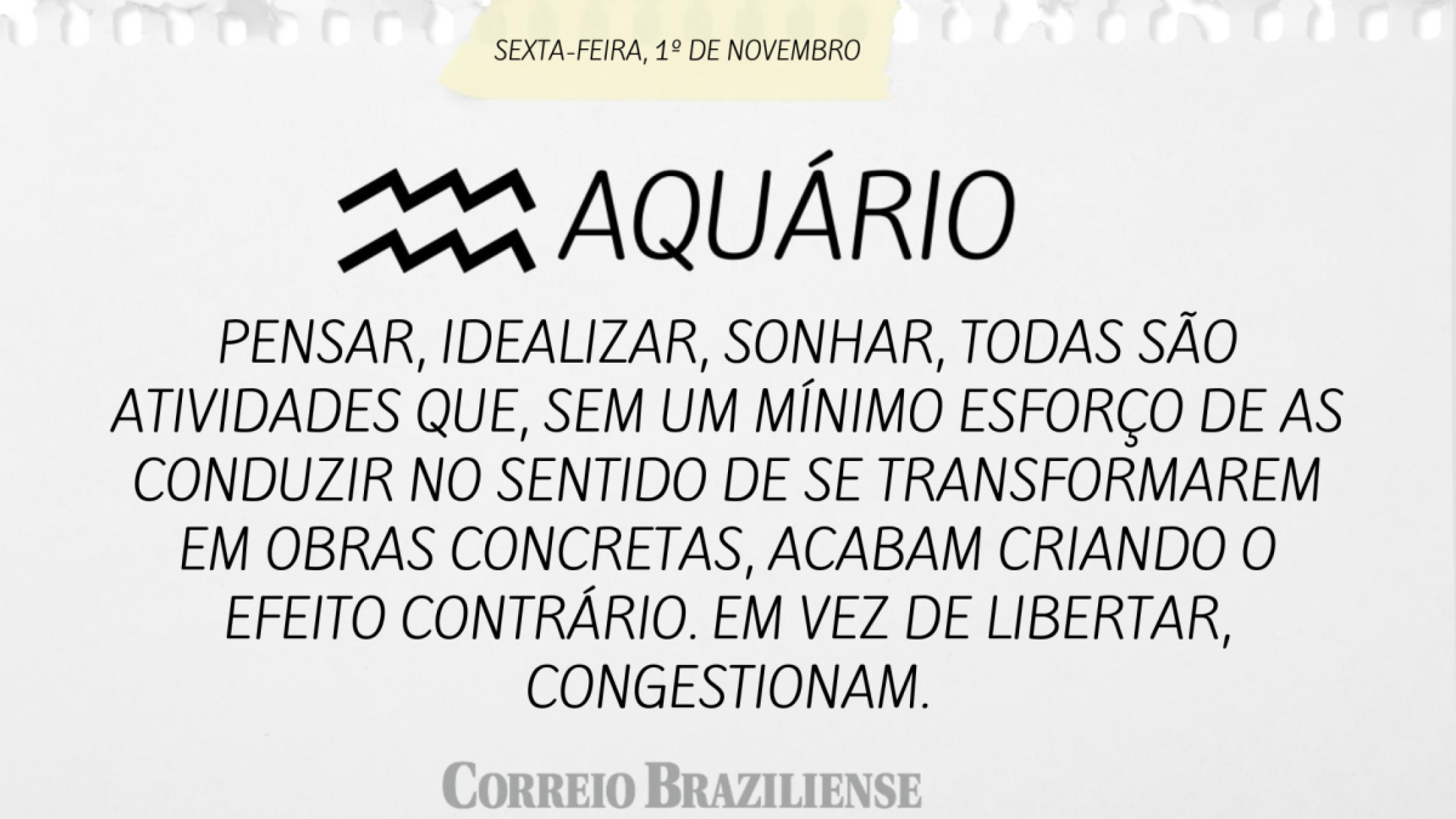 AQUÁRIO | 1º DE NOVEMBRO