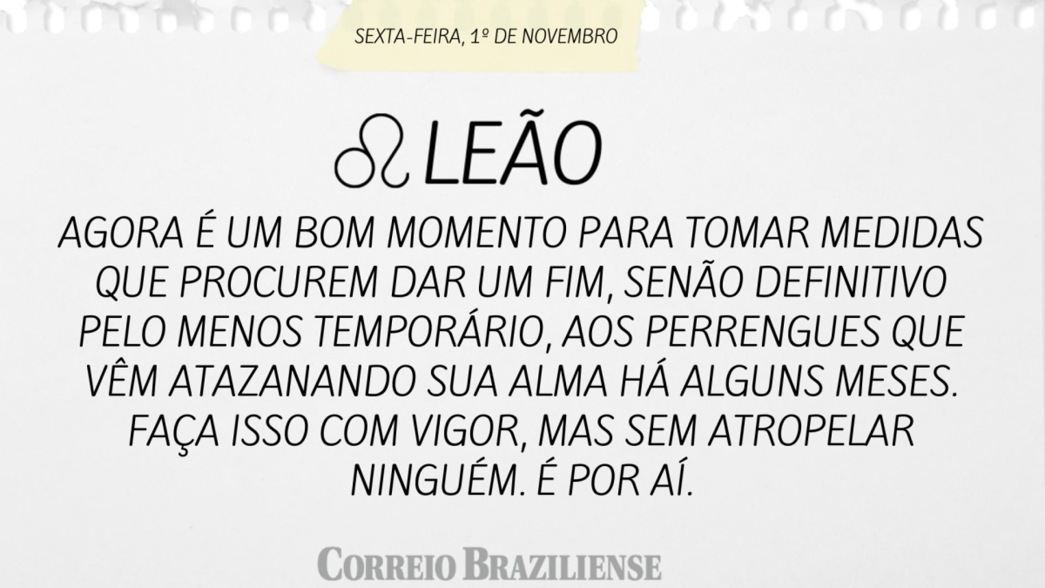 LEÃO | 1º DE NOVEMBRO