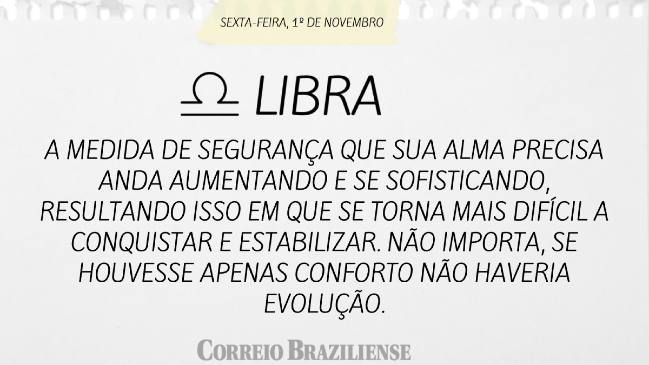 LIBRA | 1º DE NOVEMBRO