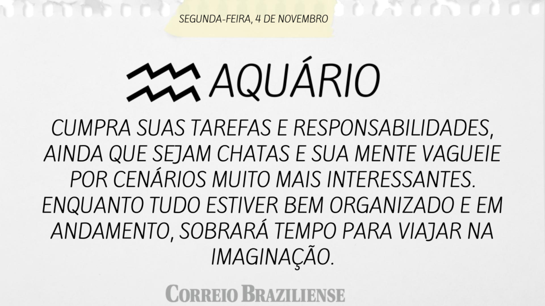 AQUÁRIO | 4 DE NOVEMBRO