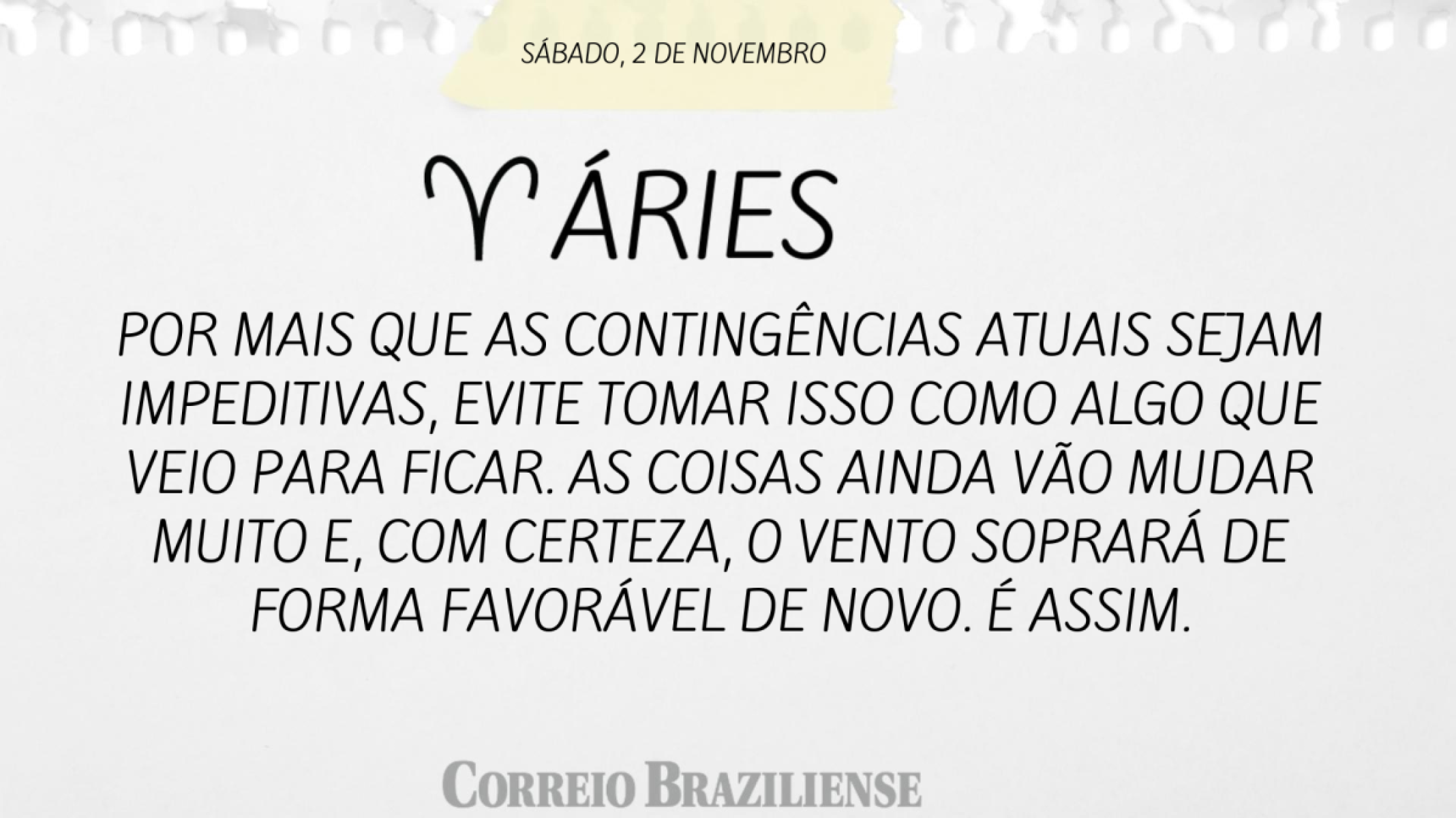 ÁRIES | 2 DE NOVEMBRO