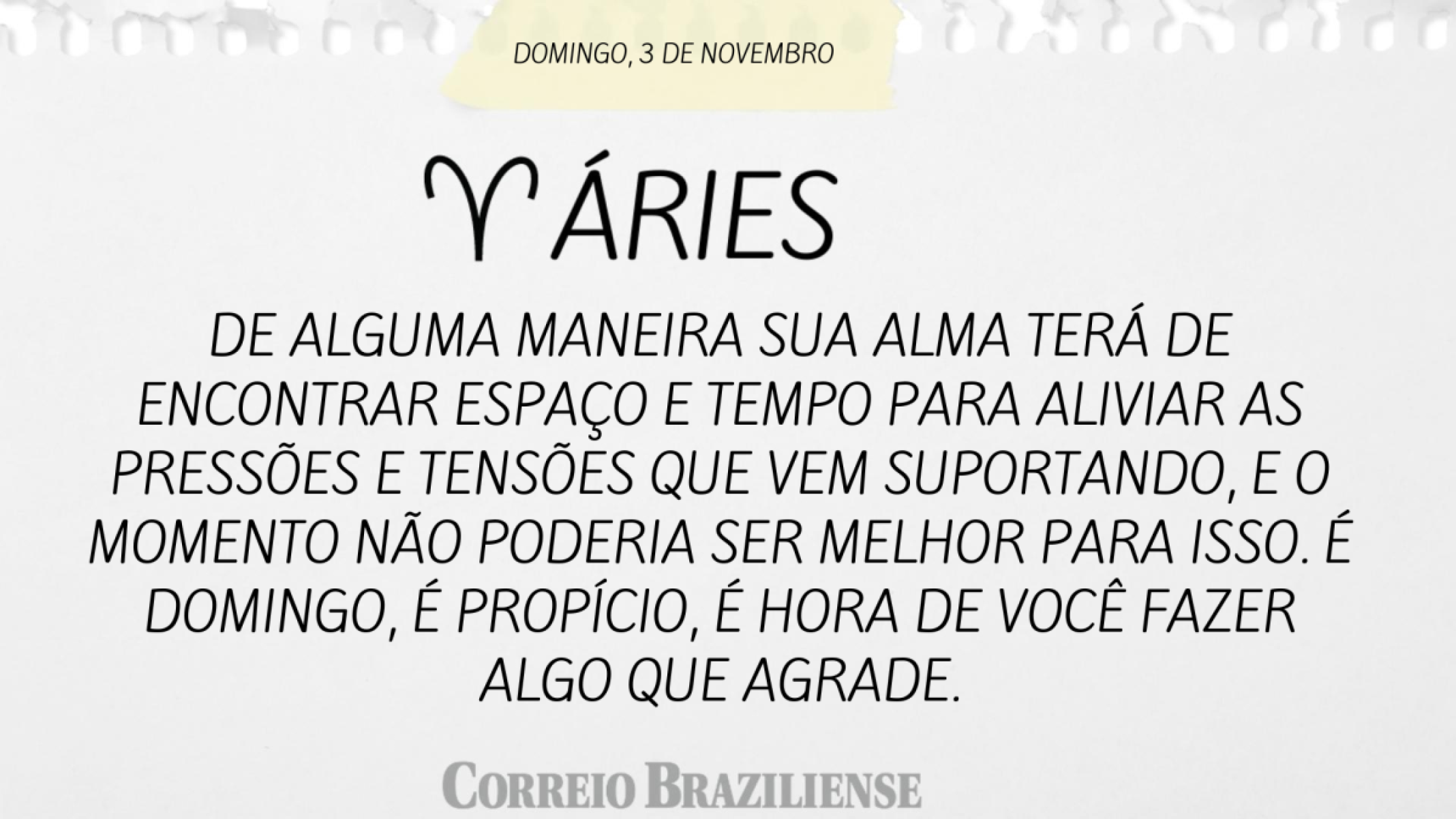 ÁRIES | 3 DE NOVEMBRO