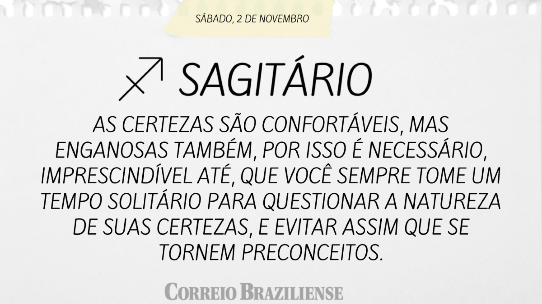 SAGITÁRIO | 2 DE NOVEMBRO