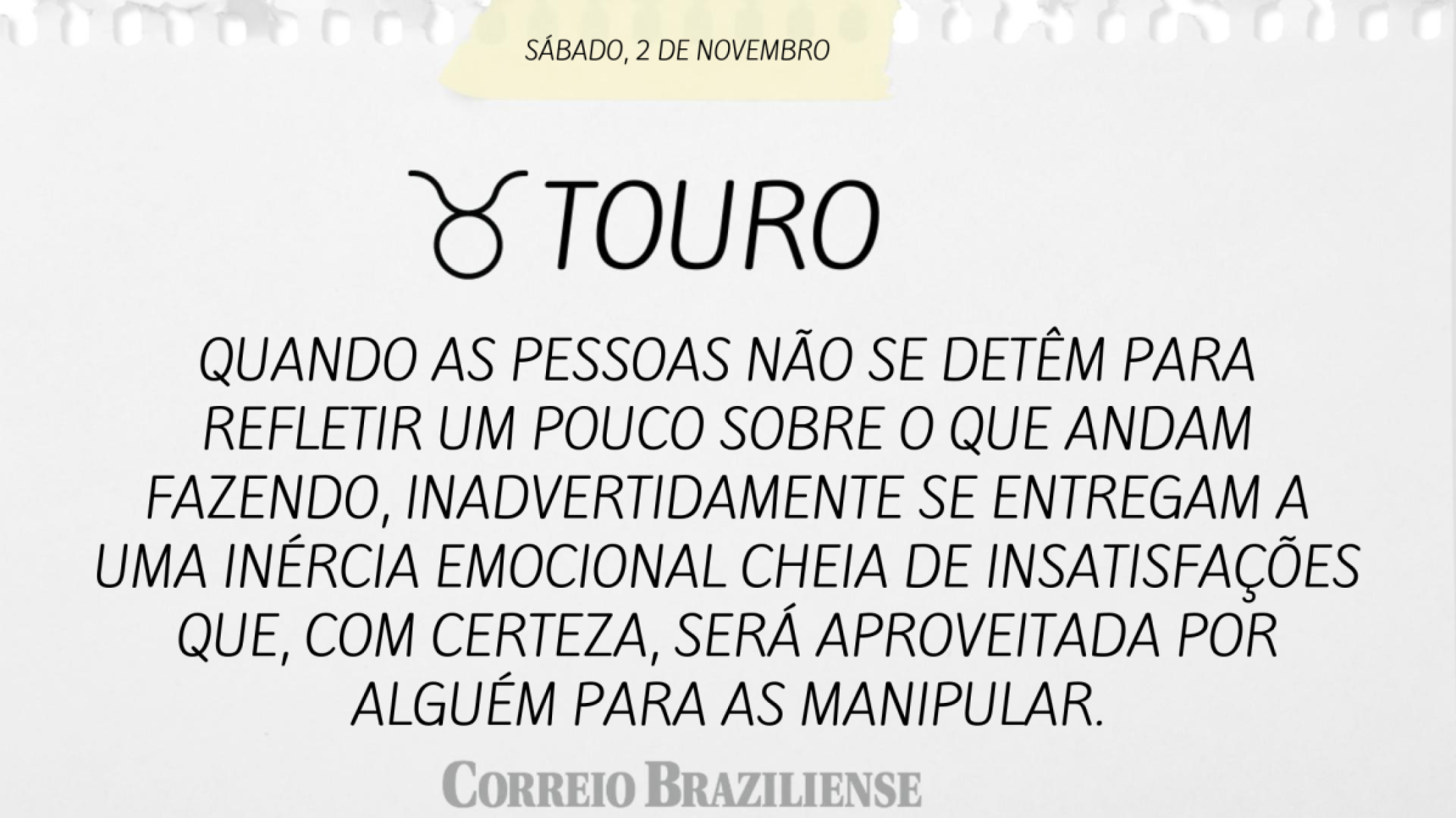 TOURO | 2 DE NOVEMBRO