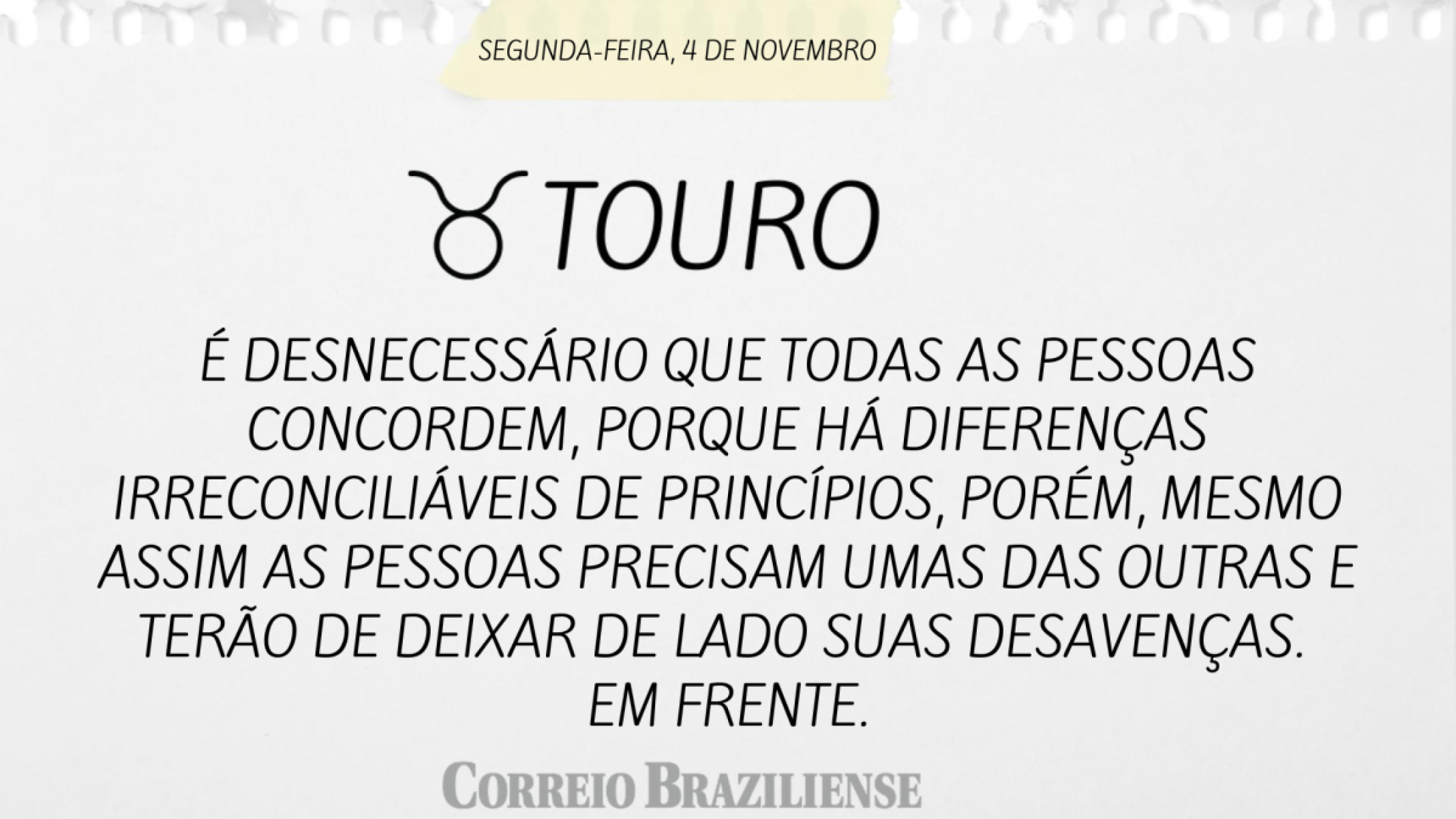 TOURO | 4 DE NOVEMBRO