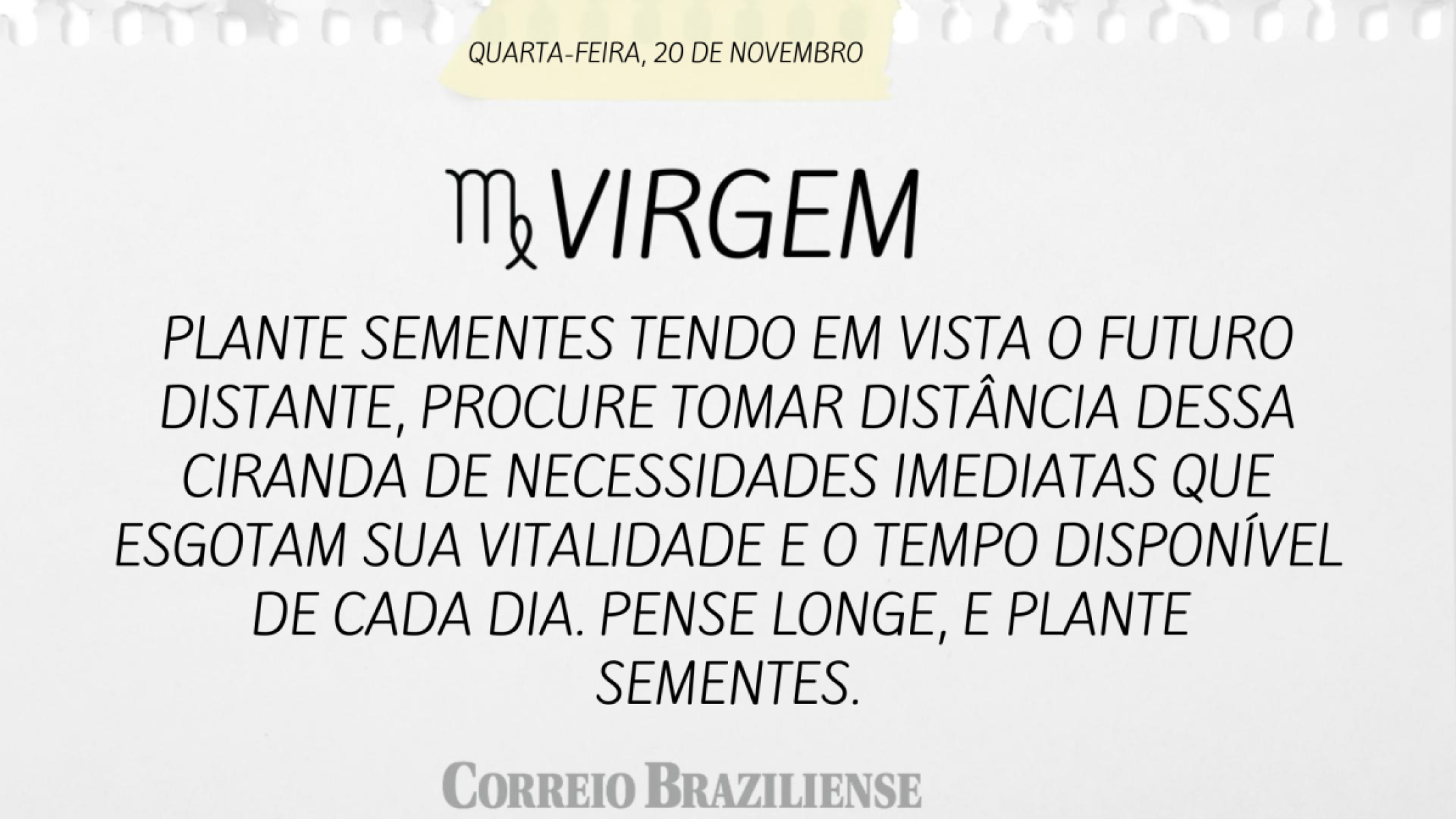 VIRGEM (nascimento entre 23/8 a 22/9) 