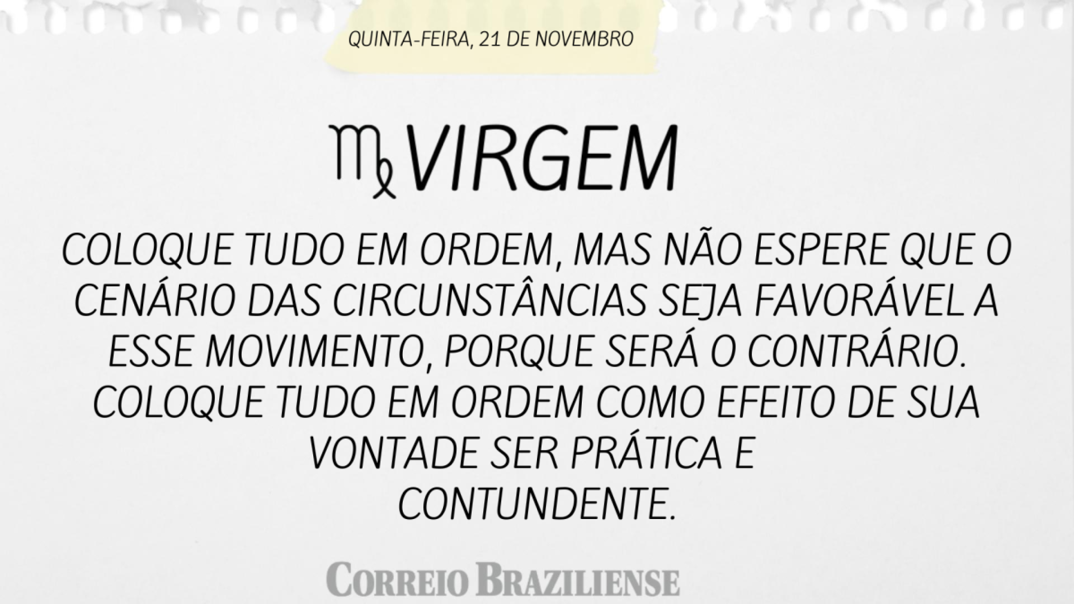 VIRGEM (nascimento entre 23/8 a 22/9) 