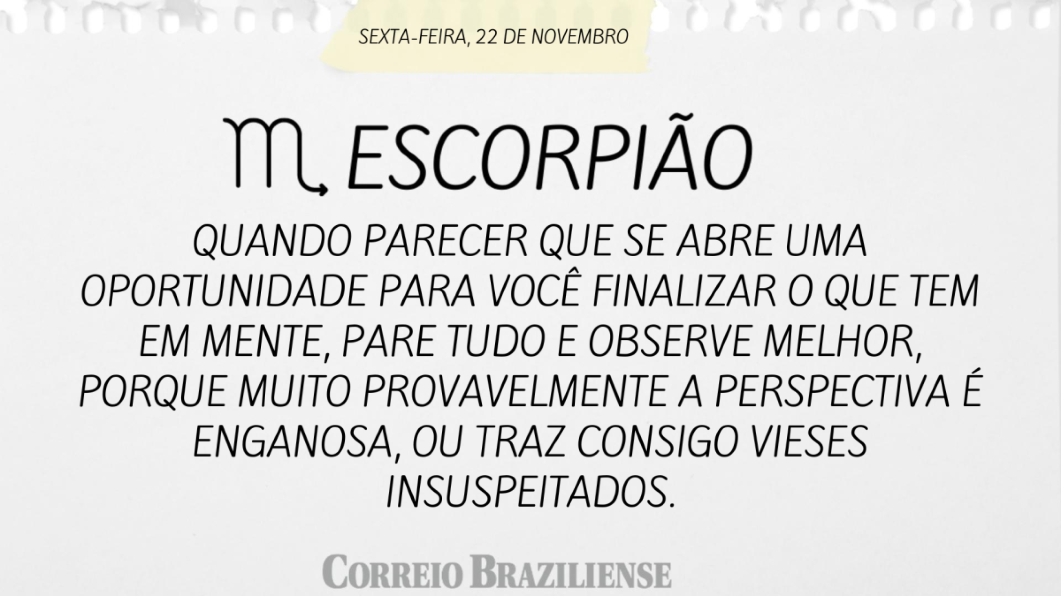 ESCORPIÃO (nascimento entre 23/10 a 21/11) 