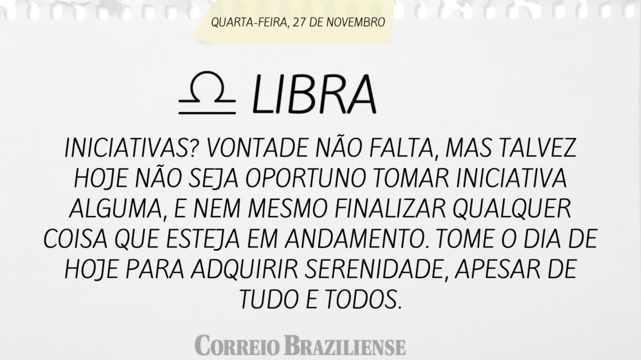 LIBRA  | 27 DE NOVEMBRO