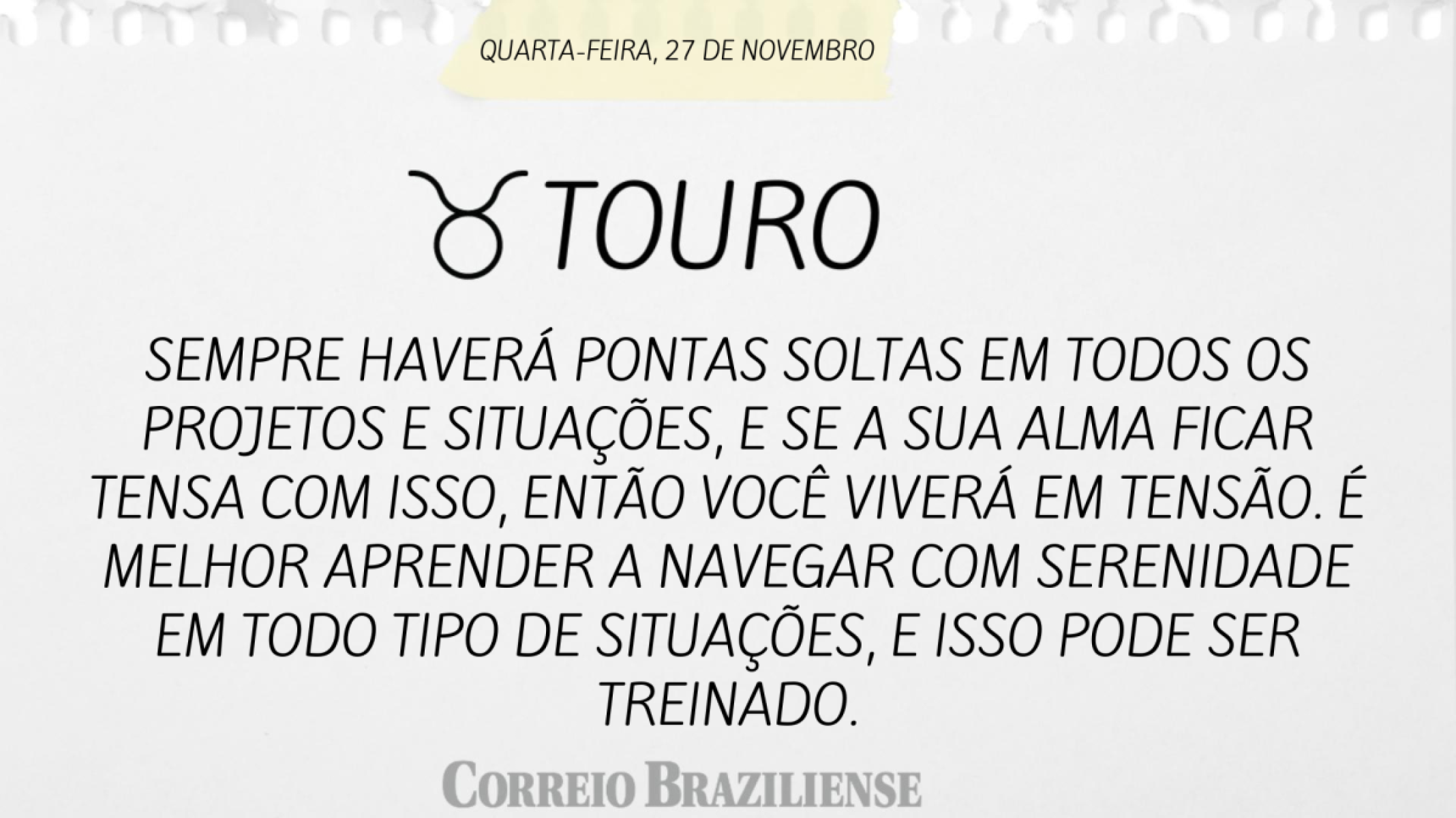 TOURO  | 27 DE NOVEMBRO