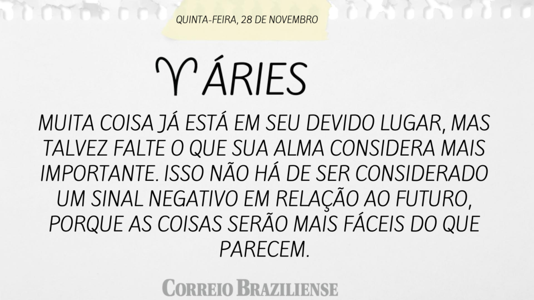 ÁRIES | 28 DE NOVEMBRO