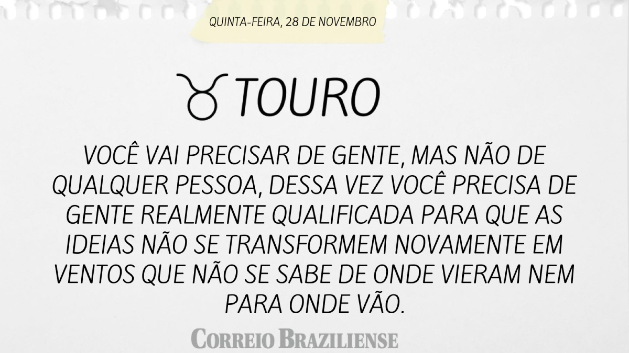 TOURO | 28 DE NOVEMBRO