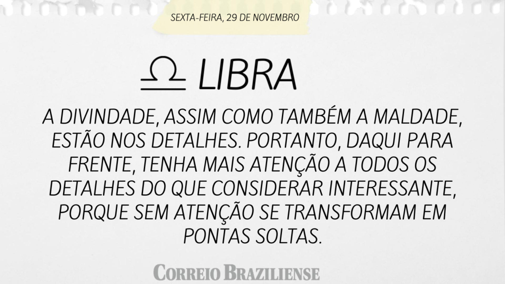 LIBRA  | 29 DE NOVEMBRO