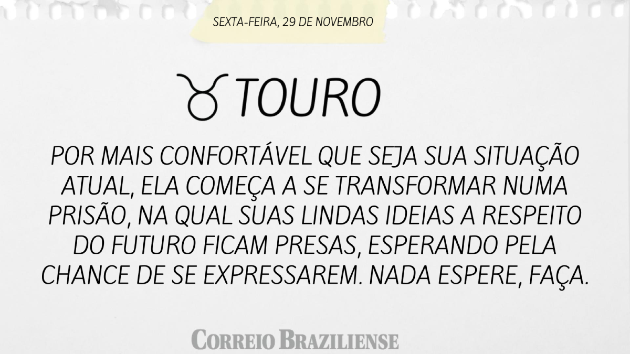 TOURO  | 29 DE NOVEMBRO