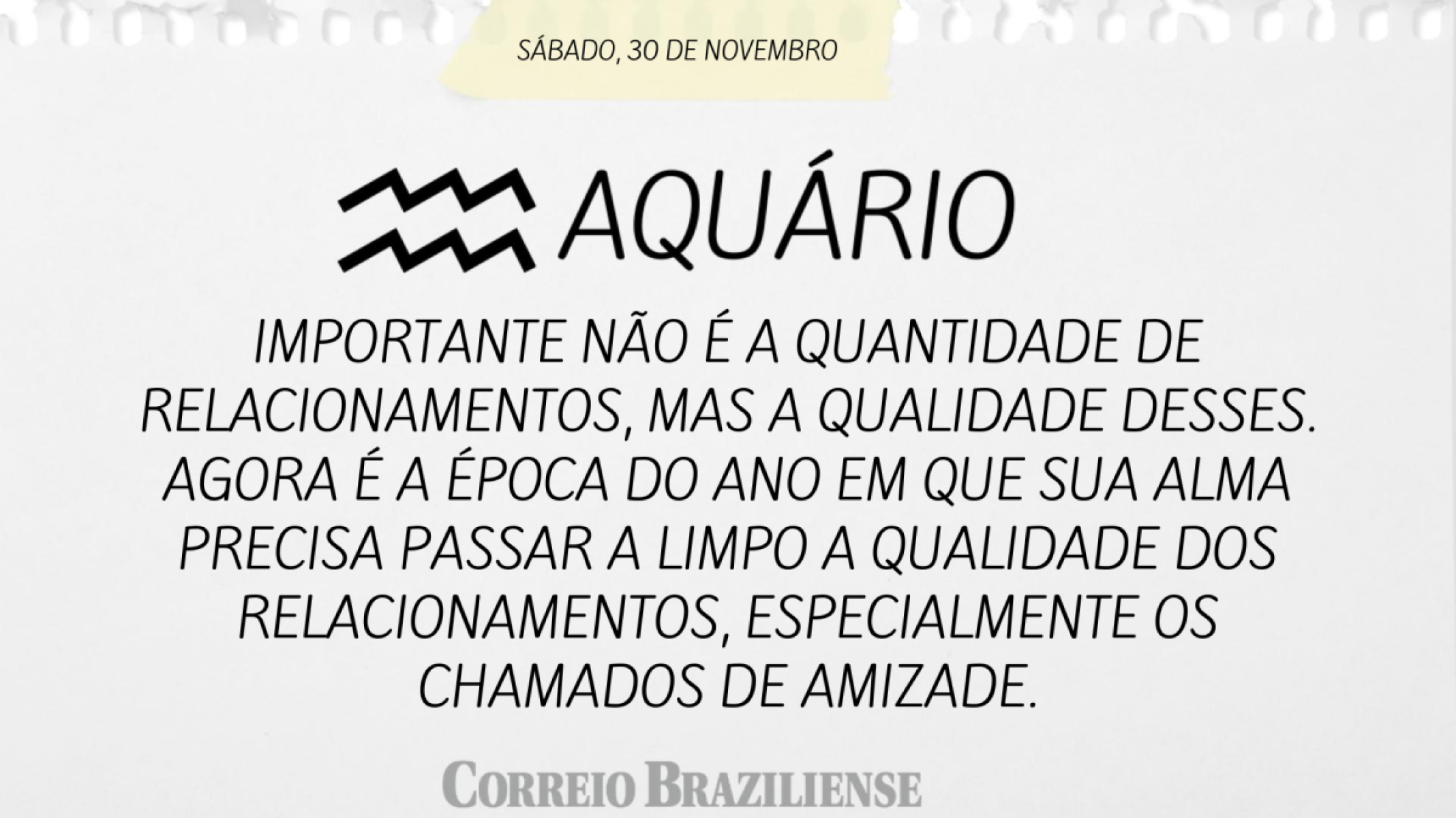 AQUÁRIO  | 30 DE NOVEMBRO